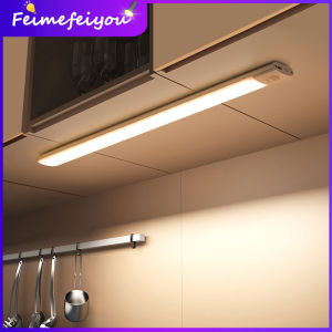 LED Night Lights Motion Sensor Cabinet light USB Rechargeable Wireless LED wall light Ultra-thin Hill Ripple Light Bar table lamp for Kitchen Bedroom Wardrobe cabinet Indoor Lighting 3 light colors in 1 lamp stepless dimming with USB wire