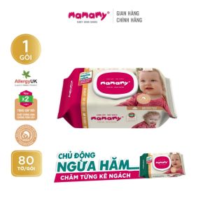 Khăn Giấy Ướt Mamamy (Có Nắp/80 Tờ)