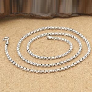 Unibabe Pure Silver 3mm Thick Cross O Link Chain S925 Necklace Sweater Chain Sterling 925 Silver Jewelry