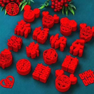 EDDY SONG สไตล์จีนจีน สติกเกอร์ความรักความสุขขนาดเล็ก สีแดงเเดง ความสุขสองเท่า ตัวละครที่มีความสุข การตกแต่งห้องแต่งงาน มินิมินิ ลูกปาความสุขในงานแต่งงาน สำหรับปีใหม่