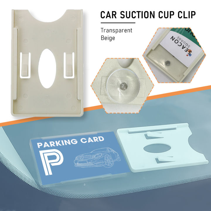 4 PCS Car Windshield Parking Ticket Holder, Transparent Plastic Parking
