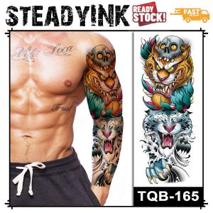 [𝚂𝚝𝚎𝚊𝚍𝚢𝙸𝙽𝙺] Temporary Tattoo Sticker Waterproof Tatu Pelekat | Japanese Wave Tiger Peony | Make up Carnival Event Festival Party |