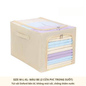 Hộp đựng quần áo khung thép form dài để tủ gấp gọn thiết kế mới Akii Home TD55
