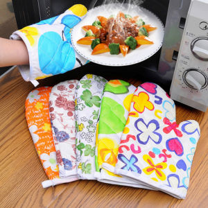 J.D. จัดส่งคละลาย ถุงมือไมโครเวฟ ถุงมือกันความร้อน จัดเก็บสะดวก Cooking gloves