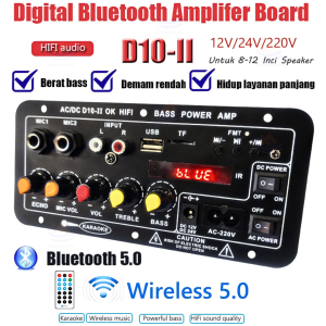 READY TaffSTUDIO Papan Amplifier Bluetooth 12 Volt ampli Karaoke Audio with Digital Screen D10