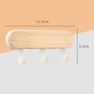 1Pc Self Adhesive Door Wall Hangers Hooks ABS Wood Hat Racks Key Hanger Kitchen Bathroom Home Wall Organizer Ornaments
