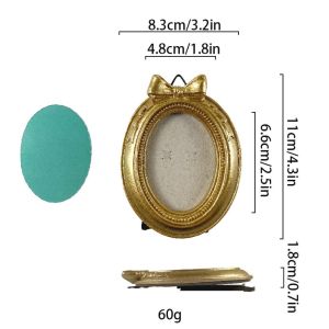 VOIDFARE Gold Baroque Style Photo Frame Resin Mini Picture Frame Ornaments Unique Vintage Photo Display Holders Tabletop Wall Decor