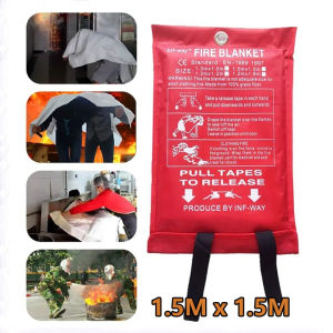 1.5M x 1.5M Sealed Fire Blanket Thickened Home Safety Lighting Fire Extenders Tent Boat Emer