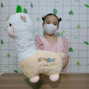 GẤU BÔNG LẠC ĐÀ ALPACA MỀM MỊN ĐỒ CHƠI NHỒI BÔNG HÌNH LẠC ĐÀ ALPACA ĐEO TAI PHONE CUTE CHO BÉ