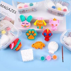 Bộ tô tượng thạch cao mini cho bé – combo tượng + màu + cọ – nhiều mẫu dễ thương mới nhất 2025