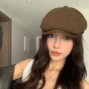 hananre American Street Retro Spicy Girl British Beret Fashion Duck Tongue Hat