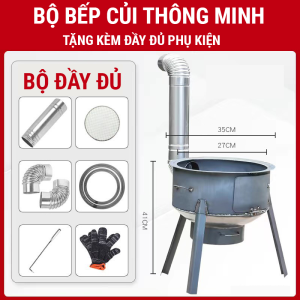 Bếp củi thông minh Bếp đun củi Kèm đầy đủ phụ kiện
