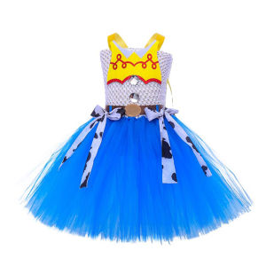 Cowboy girl costume princess Tutu dress with hat Bandana set childrens Halloween birthday party dress