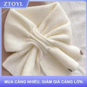 【ZTOYL】 Cổ Bảo Vệ Khăn Choàng Màu Rắn Chữ Thập Khăn Dệt Kim Khăn Choàng Quấn Cổ Ấm Hơn Phụ Nữ
