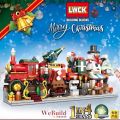 LWCK 7008 Christmas Train 4-in-1 set Festive Merry Street View Building Block 圣诞节庆积木套装 Permainan eBuild. 