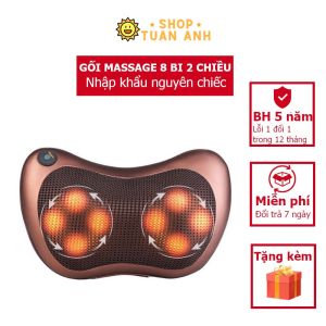 Gối massage hồng ngoại 8 Bi 2 chiều cao cấp - Gối Massage Cổ Vai Gáy Chính Hãng Công Nghệ Nhật Bản siêu bền new NEW NEW