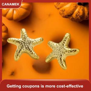 【CANAMEK】 New cường điệu vỏ đại dương kết cấu Stud Bông tai cho phụ nữ hợp thời trang phụ kiện cá nhân đồ trang sức bông tai hàng ngày mặc