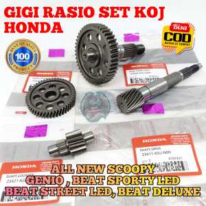 GEAR RASIO SET KUALITAS ASLI ORIGINAL HONDA KOJ BEAT DELUXE BEAT SPORTY LED BEAT STREET LED ALL NEW SCOOPY GENIO GIGI SHAFT DRIVE
