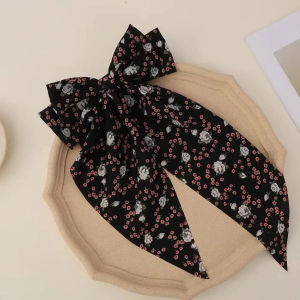 Bunga Long Ribbon Bunga Hijab Besar Ribbon Hijab Panjang Kain Tudung Hair Accessories Hair Clips Sempit Rambut长款蝴蝶结发夹缎带