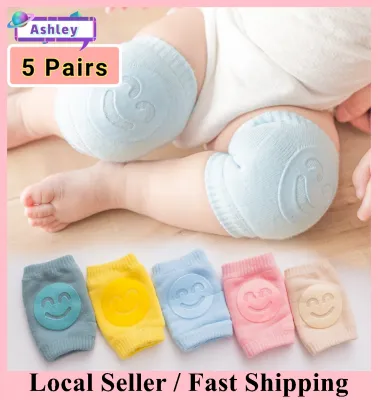 (SG Seller) Baby Non Slip Knee Pad Kids Safety Crawling Elbow Cushion Infants Toddlers Protector Safety Kneepad Leg Warmer Girls Boys Accessories-PL26