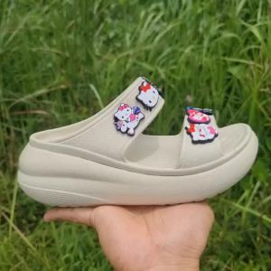 %Flash Sale% {Buy 1Pair get Free 4Jibbitzs=100฿} Crocs Crush Sandal womens slip-on sandals Womens Crocs Shoes womens high heels Platform shoes Light soft comfortable to wear.