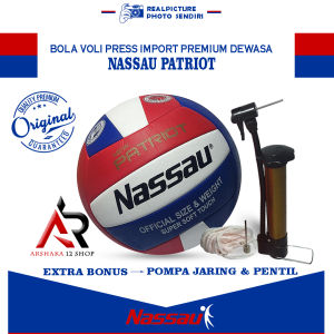 Bola Voli Bola Volly Nassau Ptriot Merah Biru Press Mesin Empuk Size 5 Dewasa