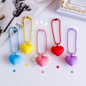 TIMIA Korean Colorful Heart Keychain: Y2K Candy Color Pendant & Cute Silicone Heart Keyring