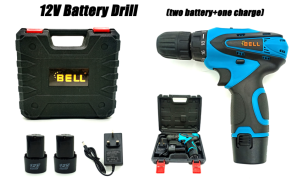 {Free Bits} Bell 12V Cordless Electric Drill With 2 Battery +1 Charger Lithium Cordless Drill Cordless Power Tools- {SG In-Stock and Warranty}
