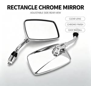 Universal Motorcycle Rear View Mirror Rectangle Chrome Plated Adjustable Side Mirror Motorbike Spare Parts