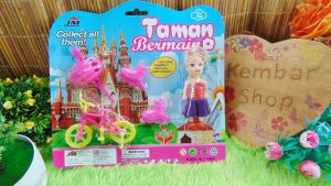 1238-3/5 Taman Bermain Mini BERBI Kecil Mainan Anak Kelly Imut-Imut