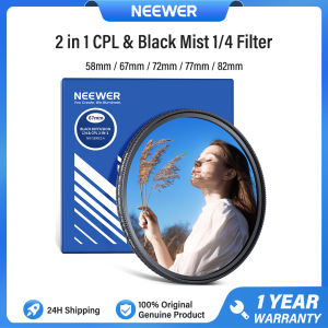 NEEWER 2 in 1 CPL & Black Diffusion 1/4 Filter Dreamy Black Mist Camera Lens Filter 58/67/72/77/82mm