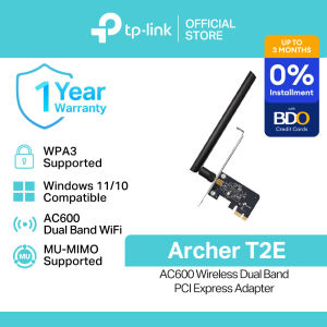TP-Link Official Store | Archer T2E AC600 | Up to 600 Mbps Dual Band PCI Express WiFi Receiver PCIe Adapter Receiver Dongle for Desktop PC