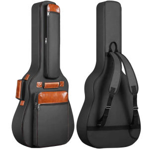 41 Inch 10mm Thickened Acoustic Guitar Bag Waterproof Oxford Nylon Double Straps Cotton Padded Guitar Case Gig Backpack