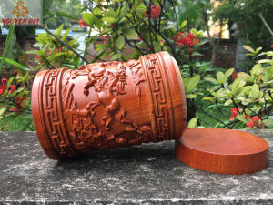 [SANG TRỌNG ĐẲNG CẤP] Hộp đựng trà khô bằng gỗ Hương CAO CẤP nguyên khối mẫu bát mã truy phong trạm khắc tinh xảo sắc nét mang lại sự SANG TRỌNG cho gia đình