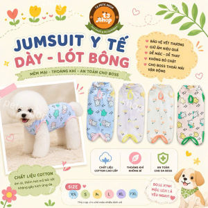 jumsuit ngừa rụng lông / Quần áo cai sữa - hỗ trợ phục hồi vết thương sau khi phẫu thuật - T3 PETS SHOP