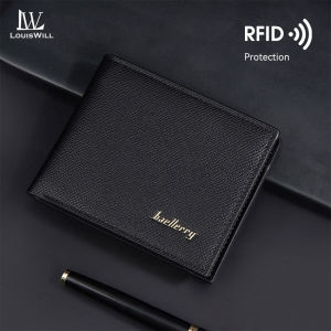 LouisWill Mens Wallet RFID Wallet Simple Short Wallet Soft PU Business Wallet Multi-Card Position Wallets Travel Purses Coin Pouch ID Credit Cards Holders
