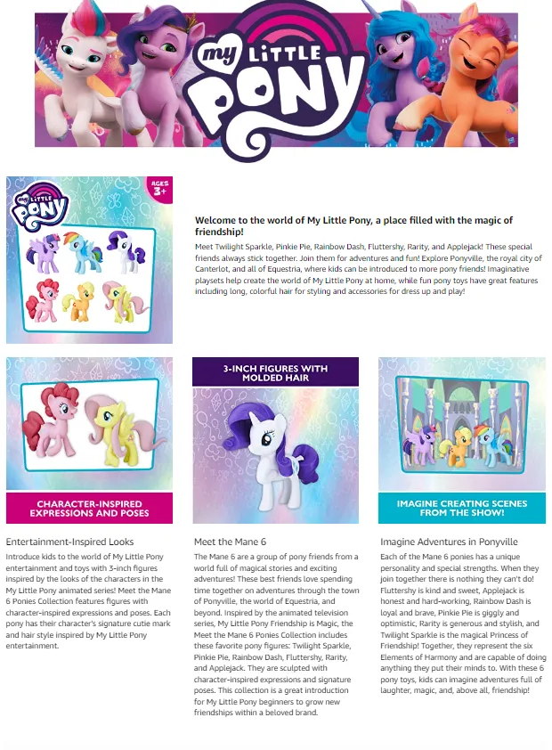  My Little Pony Toys Meet The Mane 6 Ponies Collection