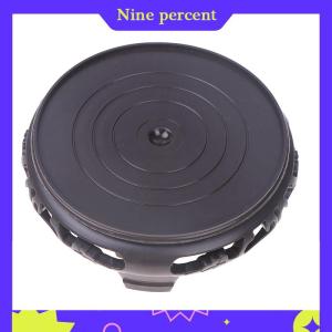 Nine percent Deep Brown Carving Wooden Look Plastic Base Tray Flowerpot Holder Round Square Multi-Functional Teapot Vase Fish Tank Base