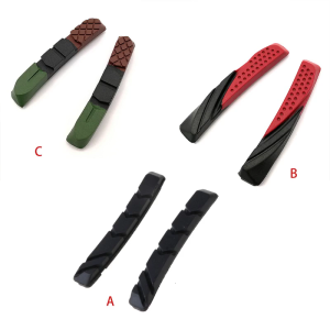 1 Pair Mountain Bike Brake Pads with Hex Nut Set V-shaped Braking Holder Shoes Block Professional Brake Blocks Shoes