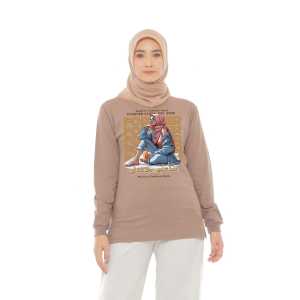 Forever Cloth - Kaos Lengan Panjang Rib Wanita Bahan Cotton Combed 24s Motif Sablon Print Dtf