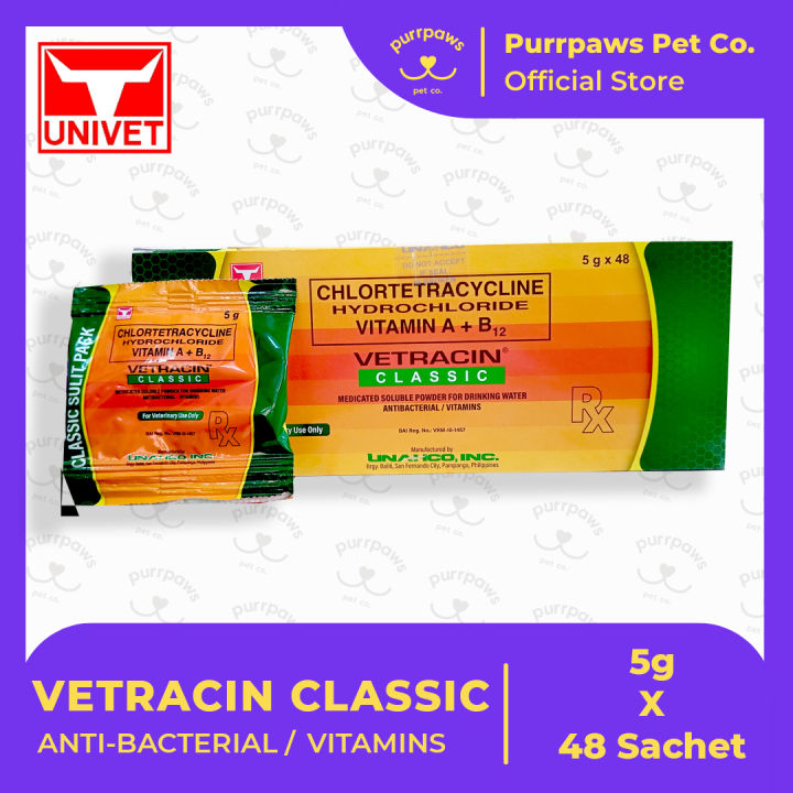 VETRACIN CLASSIC Medicated Soluble Powder 5g x 48sachets | Lazada PH