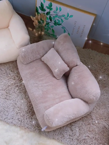 Pet Couch Bed with Detachable Cover Soft and Furry Cushion Non-Slip Dog Basket Dog Sofa Detachable Cover Nest