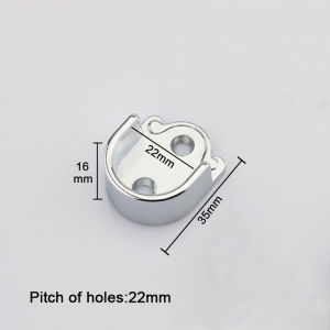 2pcs 19/22/25mm U Shaped Wardrobe Rod Bracket Closet Rod End Supports Curtain Pole Sockets Flange