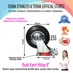 Roda karet hidup 8"