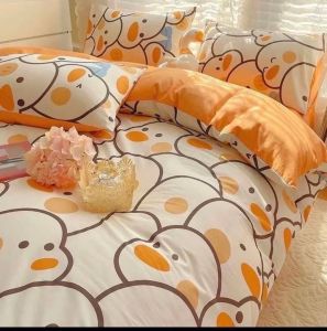 ชุดเครื่องนอน 3.5 ฟุต/ 5 ฟุต /  6 ฟุต ผ้าปูที่นอน + ผ้านวม ปลอกหมอน ครบชุด 6 ชิ้น ลายเป็ด ลายการ์ตูน เก็บเงินปลายทาง