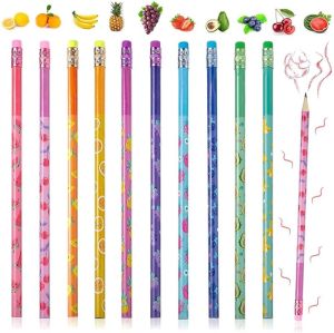 40 Pieces Scented Pencils for Kids Scented Pencils with Erasers Fruit HB Graphite Pencil for School Stationery Party Reward Supplies