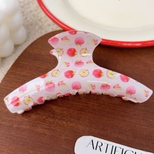 2026 Hot Sale [ Shipped from China ] New brown and blue checkered pattern PVC Vintage high ponytail claw clip simple hair accessory for women B3