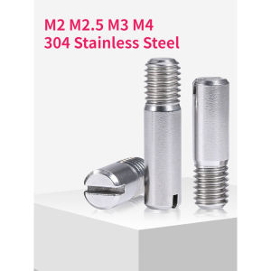 M2 M2.5 M3 M4 304 Stainless Steel Slotted Outside Thread Cylindrical Pin Solid Dowel Pin Positioning Roll Shaft Locating Pin