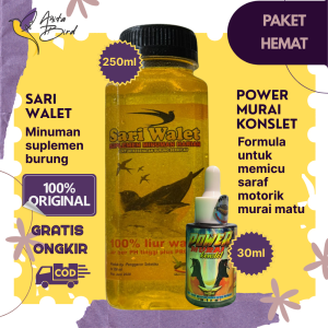 PAKET HEMAT Sari Walet 250ml & Power Murai Konslet Vitamin Suplemen Nutrisi Penggacor Instant