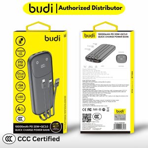 3C CCC Certified BUDI 10000mAH PD 20W+QC3.0 QUICK CHARGE POWER BANK